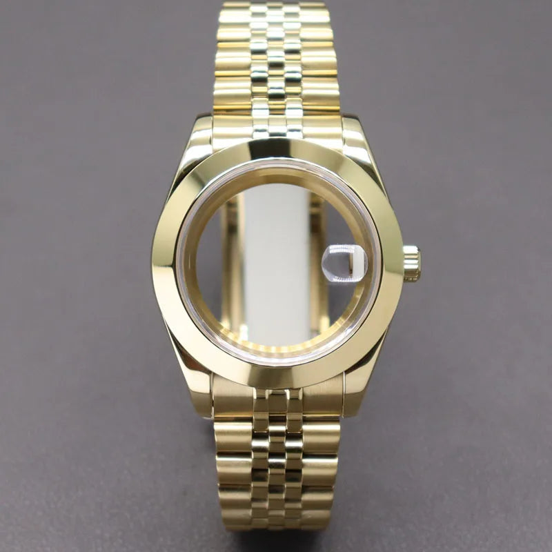 Explorer Watch Case 36mm/39mm Silver Rose Gold yellow Gold Two tone Sapphire 316L stainless Steel For Nh35 Nh36 NH34 NH38 Nh70 Miyota 8215 8285Movement