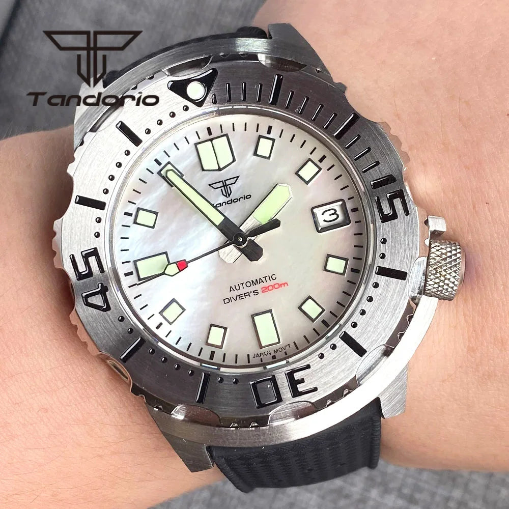 Tandorio NH35A 42mm Monster 20Bar Dive MOP Dial AR Sapphire TD253