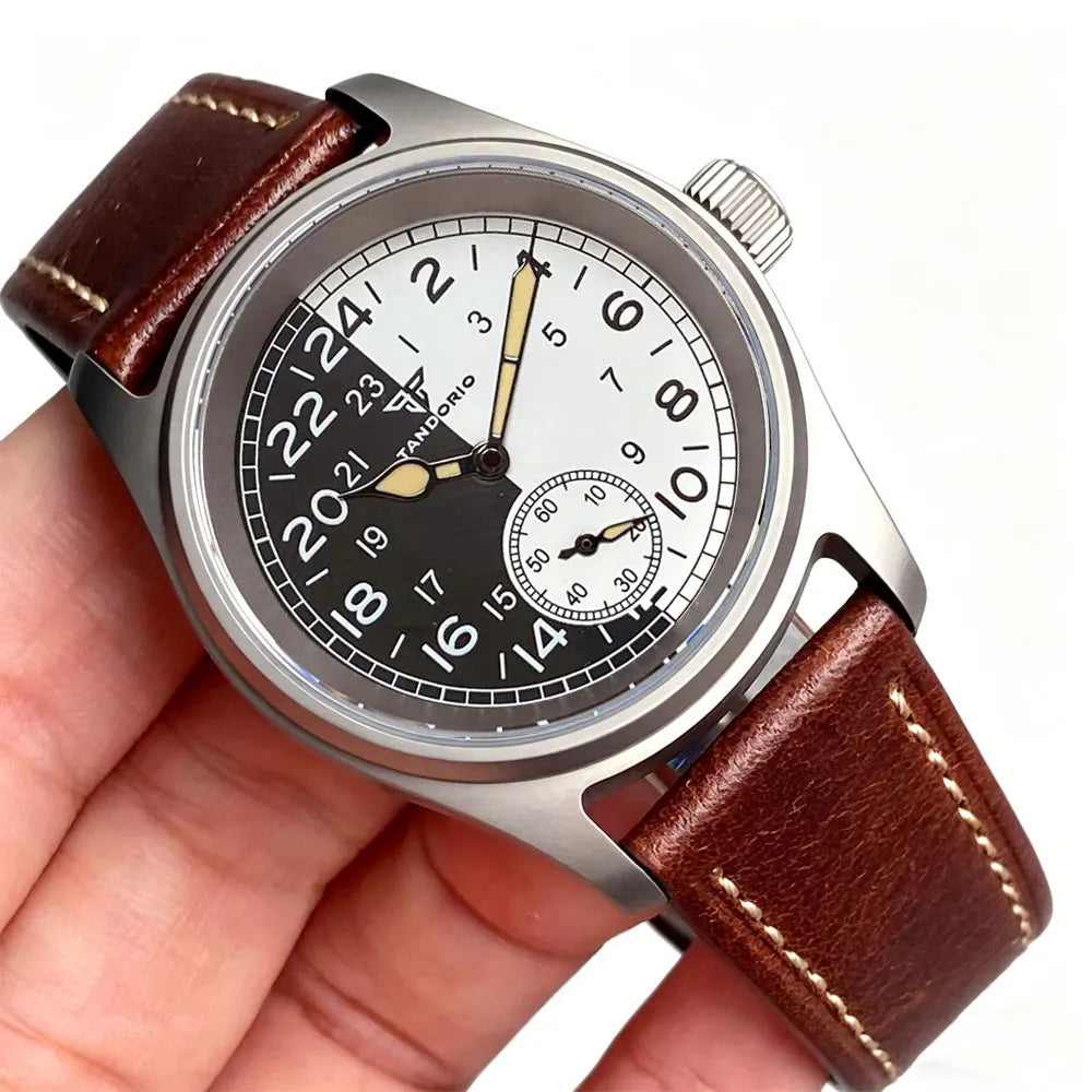 36mm Sub second Pilot Watch Tandorio TD922 ST1701 AUTOMATIC Steel/titanium/ Solid bronze Sapphire 10ATM