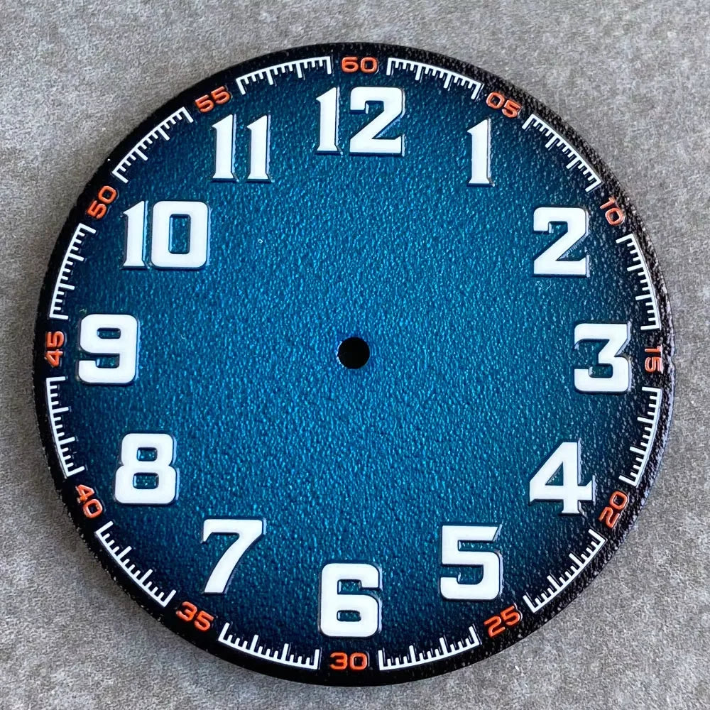 Tandorio 40.5mm Matte Watch Dial Fit NH35 NH36 ETA2824 PT500 Arabic Numeral Watch Face Automatic Watch Accessories Replace Parts