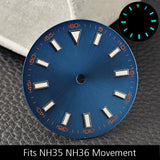 28.5MM Watch Dial Luminous Dial Fit NH35/M8215/E2824 Movement Accessories Watch Parts Watch For man Sterile Dial NH35 Hands