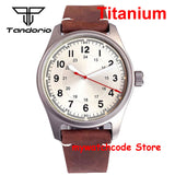 39mm Titanium Pilot Watch Tandorio TD143T Miyota 8215 Movt Automatic Sapphire 20ATM Retro Men Watch