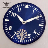 ETA6498 Watch case ST3621 42mm Manual Winding Pilot+37mm Dial Set Sapphire Transparent Back 5ATM
