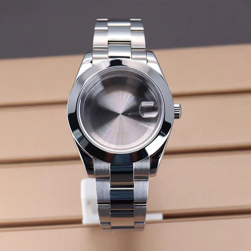 Explorer Watch Case 36mm/39mm Silver Rose Gold yellow Gold Two tone Sapphire 316L stainless Steel For Nh35 Nh36 NH34 NH38 Nh70 Miyota 8215 8285Movement