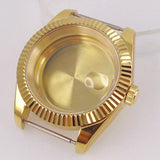 36/39mm Silver Gold Rose Gold Fluted Bezel Stainless Steel Watch Case fit NH35 NH36 4R35 4R36 ETA2824 PT5000 Movement