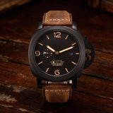 49mm Radiomir Mod Watch ST2533 Movement Luminous Dial mineral crystal PVD Black sub second