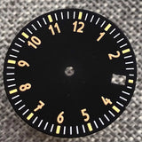 29mm Sterile Watch Dial Face for NH35 NH36 NH38 ETA2824 PT5000 MIYOTA 8215 DG MINGZHU Movt 12 hours Numbers for Dive Pilot Watch