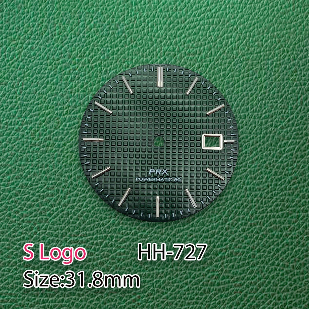 31.8mm watch dial PRX dial NH35 Oak dial Dial No Hands Green Luminous Suitable for NH35 NH36 Movement Watch Modification Accessories