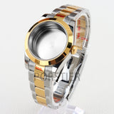 Smooth Bezel Two Tone Gold 36/39mm NH35 Watch Case 20mm Solid 316L Stainless Steel Jubilee/Oyster Strap for Datejust NH35 NH36 Movement 28.5mm Dial 10bar