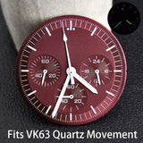 40mm Speedmaster Watch Case Stainless Steel  For VK63 VK64 Chronograph Quartz Movement Mineral Moon Foorprint Sterile Caseback