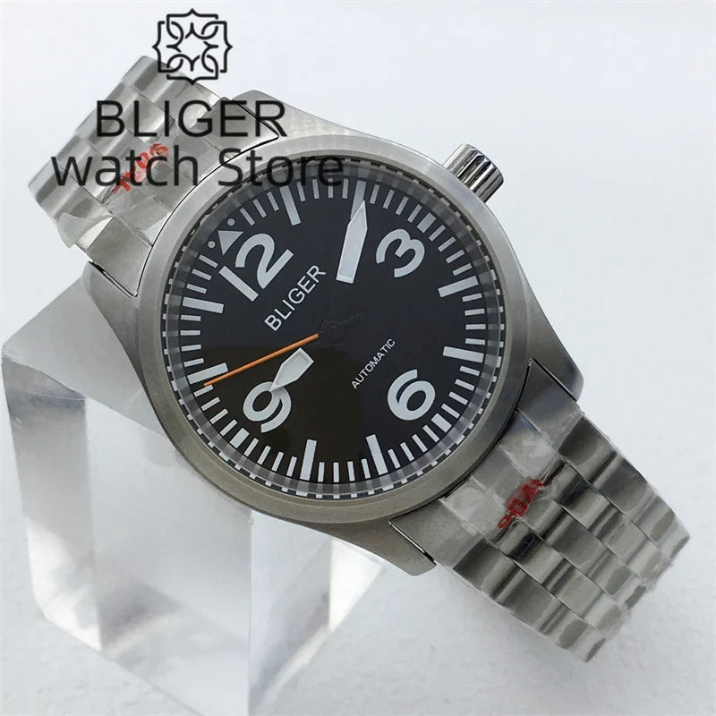 Pilot Flieger Watch BLIGER 36mm 39mm NH35 PT5000 Automatic 10Bar Waterproof Escapement Sapphire