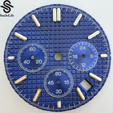 31.8mm Royal Oak Dial  Green Luminous Chronograph Dial Suitable Fit VK63 Quartz Movement modified Watch Parts Accessory 3 Eyes