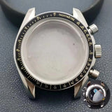40mm Speedmaster Watch Case Stainless Steel  For VK63 VK64 Chronograph Quartz Movement Mineral Moon Foorprint Sterile Caseback