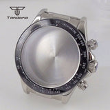 39mm Quartz Watch Case+Watchband Sapphire Glass Fit VK63 VK64 Movt Multi-Functional Chronograph Men Wristwatch Accessories Parts