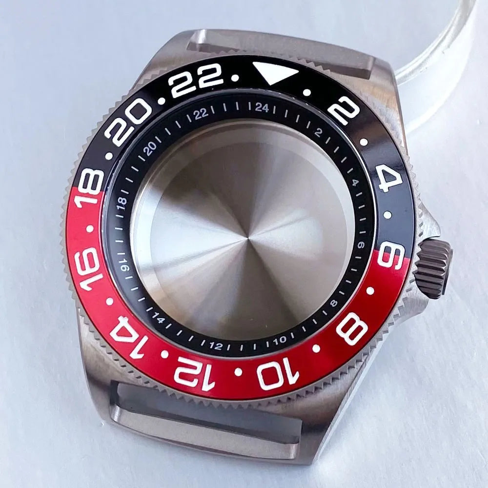 42MM Titanium GMT Watch Case Fit NH34 NH35 NH36 ETA2824 PT5000 Fxd mod Case Watch Anti Allergy Sapphire Glass