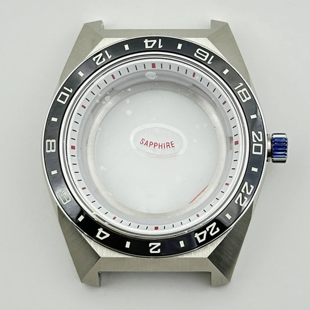 44.5mm GS Tokyo Lion Watch Case 24hours Lume Ceramic Watch Bezel  Fit 32.5mm Dial Sapphire Crystal  For Seiko NH35/36/4R Automatic Movement Mod Parts