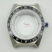 44.5mm GS Tokyo Lion Watch Case 24hours Lume Ceramic Watch Bezel  Fit 32.5mm Dial Sapphire Crystal  For Seiko NH35/36/4R Automatic Movement Mod Parts