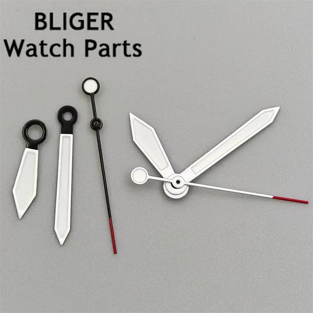BLIGER Watch Hands Black White Watch Hands C3 Green Luminous Fit NH35 NH36 NH38 Movement Pilot Watch Modification Accessories