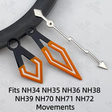 Hollow Watch Hands Fits NH35 PT5000 Movement C3 Green Luminous