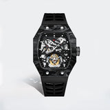 RM Mod AESOP 7035 Flying Tourbillon Watch for Men Carbon Fiber Bezel Top Quality Skeleton Square Sapphire 5ATM