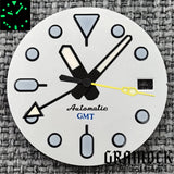 29mm Blue Red Black Orange GMT NH34 White Glossy Dial With Hands C3 Lume Fit NH34 Mechanical Watch Modified Accessories