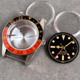 38mm Diver Watch Case GMT Case Stainless Steel Brushed 200M  Fit NH34 GMT NH35 Domed Sapphire Glass Alloy Insert 120 Click Bezel