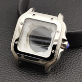 33mm Santos Watch Case For Women Small Size NH05 AUTOMATIC Stainless Steel Square Sapphire 5Bar