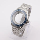 42mm NH35 Stainless Steel Seamaster Watch Case Mineral/Sapphire Glass Black Ceramics Bezel Insert with Bracelet for Seiko Mod Seamaster Build Parts