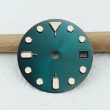 NH35 Dial 28.5mm Green Luminous Dial GMT Dial Support Customized Logo Suitable for TMI NH34/NH35/NH36 Movement