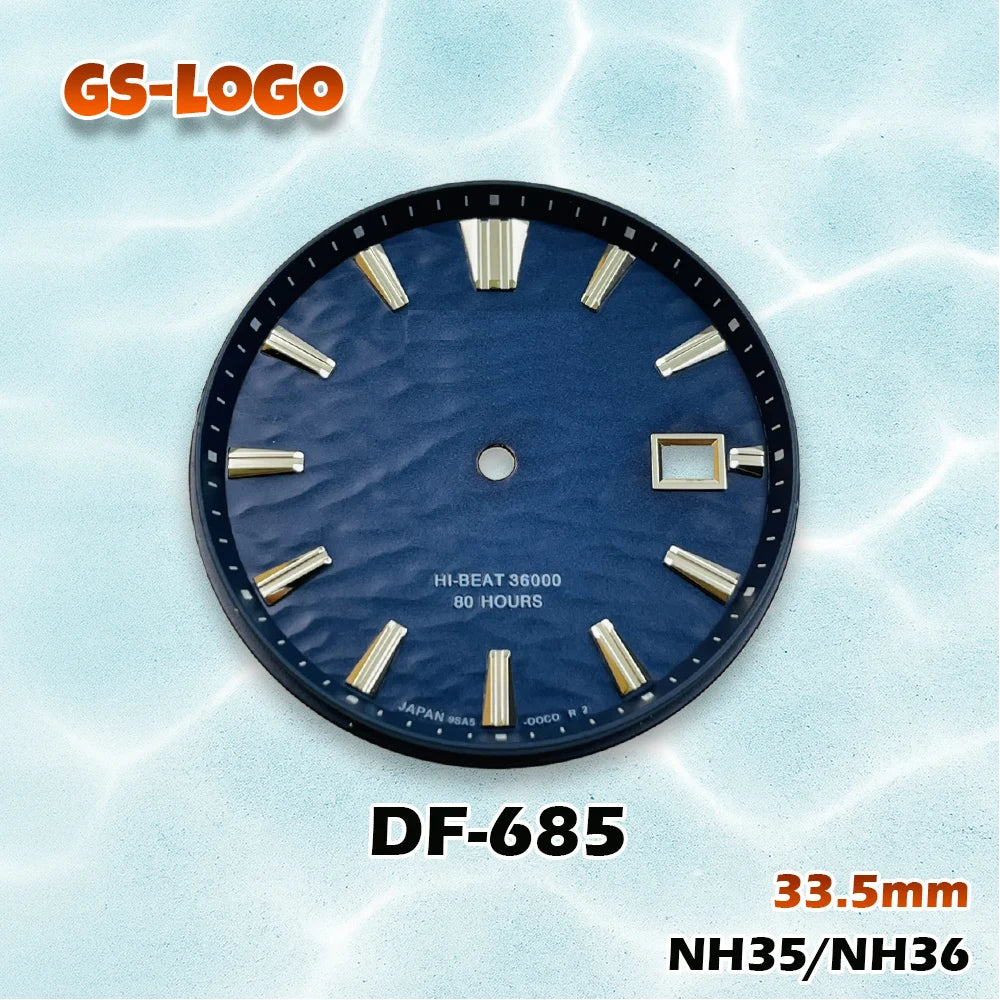 33.5mm GS Logo Dial Multi-Color NH35/NH36 Movement Men's Watch Modification Accessories
