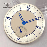 31mm dial set for ST1701 Dial+Blue Hands Set Sterile Retro watch Face 6 o'clock Sub Second Silver/Beige
