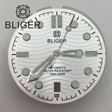 31mm seamaster Wave Watch Dial Hand Set 6 O'clock Date Window Black White Blue Green Fit NH35 Movement Luminus