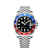 40mm RONDA 515 Quartz GMT Watch Corgeut 100M Water Resistant Luminous Sapphire