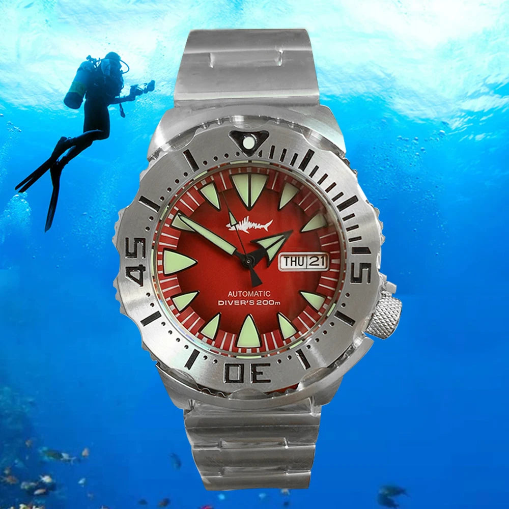 Heimdallr Sharkey Monster Watch V2 42mm Diver 200M NH36A Automatic Sapphire C3 Luminous