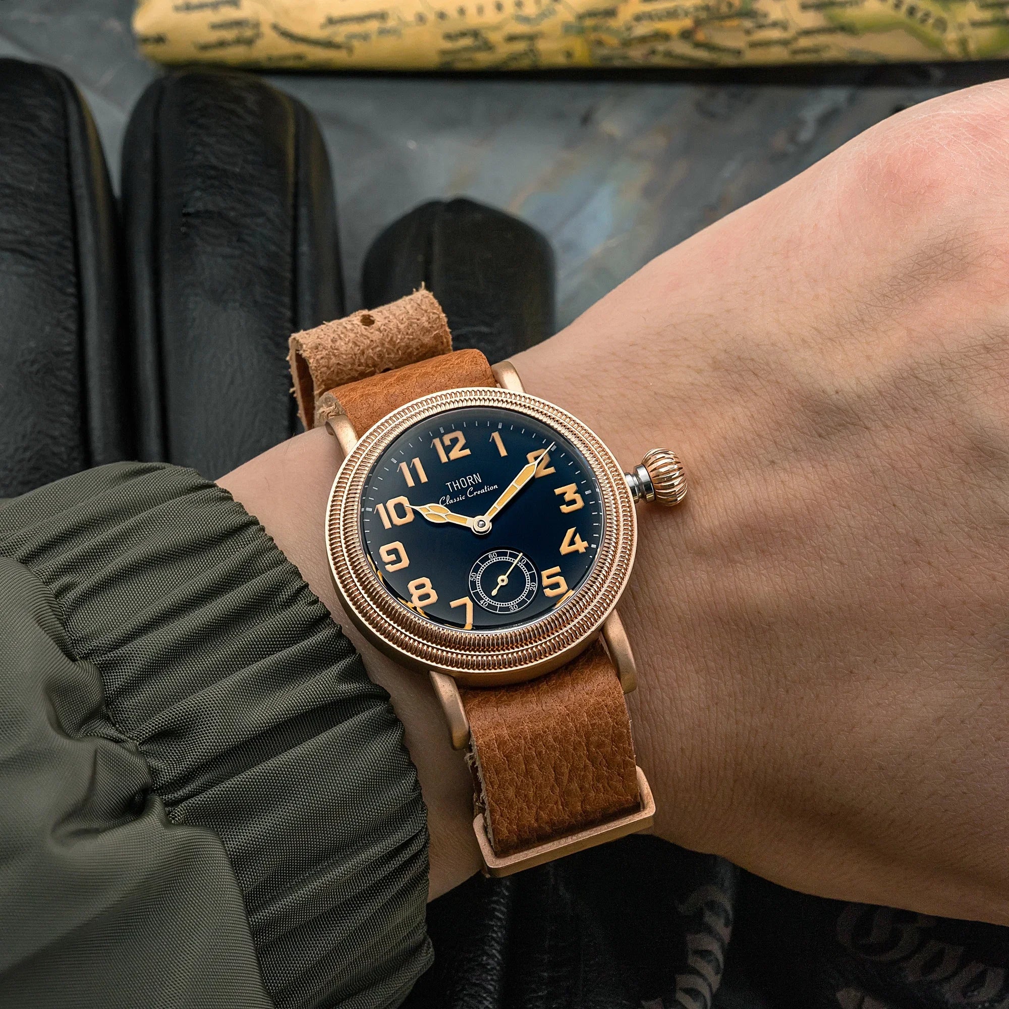 THORN T013 36mm Vintage Pilot Watch ST1700 Manual winding Sub THORN T013 36mm Vintage Pilot Watch ST1700 Manual winding Sub