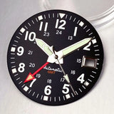 NH34 GMT Dial 29mm Mod black/white Watch Dial Face fit NH34 Automatic Movement Men Watches Part Accessories  Arabic numerals