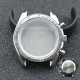 40mm Speedmaster Watch Case Stainless Steel  For VK63 VK64 Chronograph Quartz Movement Mineral Moon Foorprint Sterile Caseback