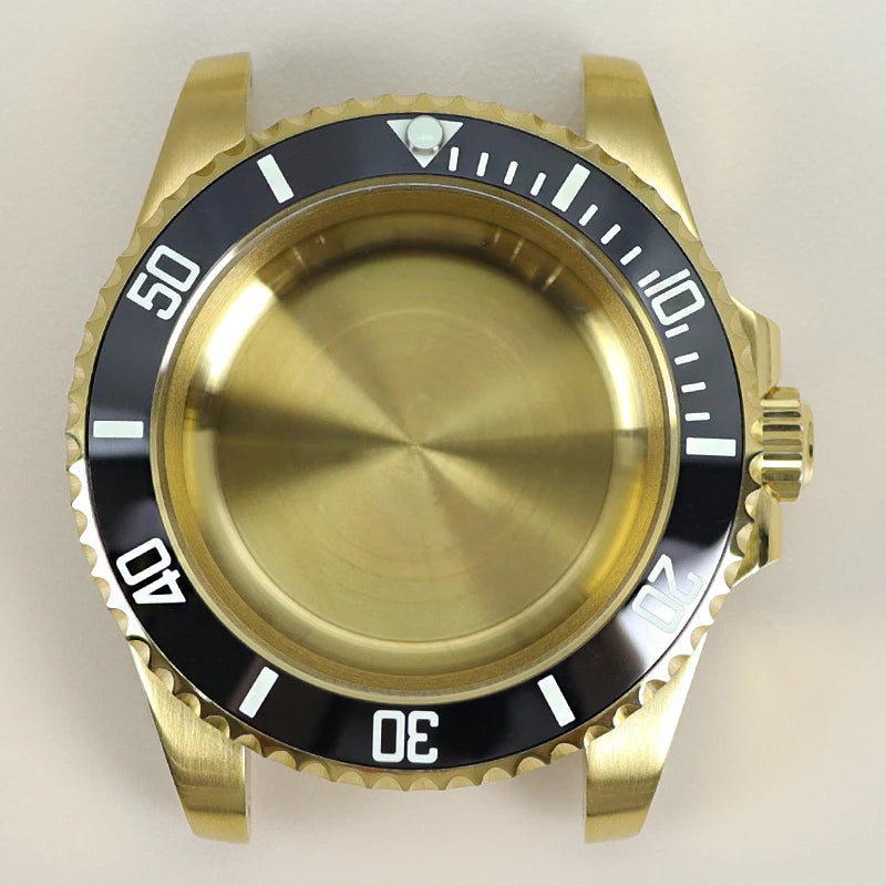 40MM PVD Gold Submariner Watch Case  GMT Yacht Master Polish Strap Sapphire Glass For NH35 NH36 NH34 NH38 Miyota 8215 Eta 2824 GMT SUB Yacht 20ATM waterproof