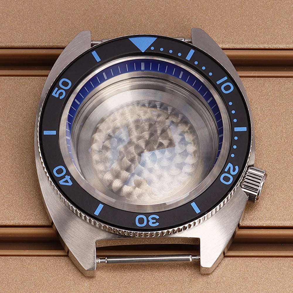 41mm Mod Turtle Watch Case Sapphire Glass Waterproof For Abalone/tuna mouth Captain Willard TMI NH35 NH36 NH38 4R Movement Stainless Steel Watch Accessories