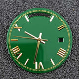 Miyota 8285 Dual Calendar Dial and hands 31mm up and down dual calendar dial blue green luminous watch replace accessories