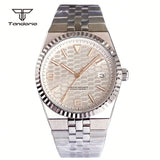 41mm Land-Dweller Style Watch Tandorio TD305k Date Sapphire Sterile Glass Back 5ATM