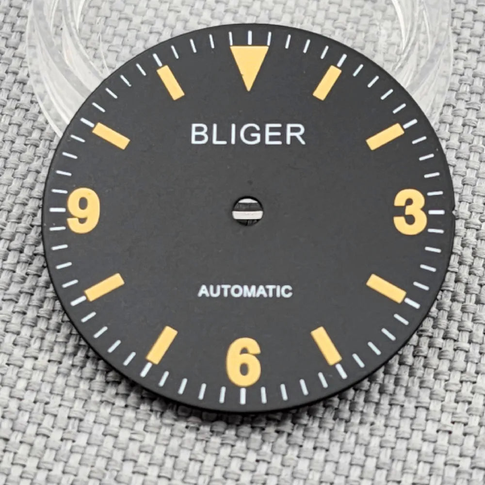 29mm Retro Explorer Dial  369 Luminous Dial 369 yellow marker Suitable For Eta2824 2836 Miyota82 Series Mingzhu Dg2813 Nh35 Nh36 Automatic Movement