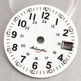 NH34 GMT Dial 29mm Mod black/white Watch Dial Face fit NH34 Automatic Movement Men Watches Part Accessories  Arabic numerals