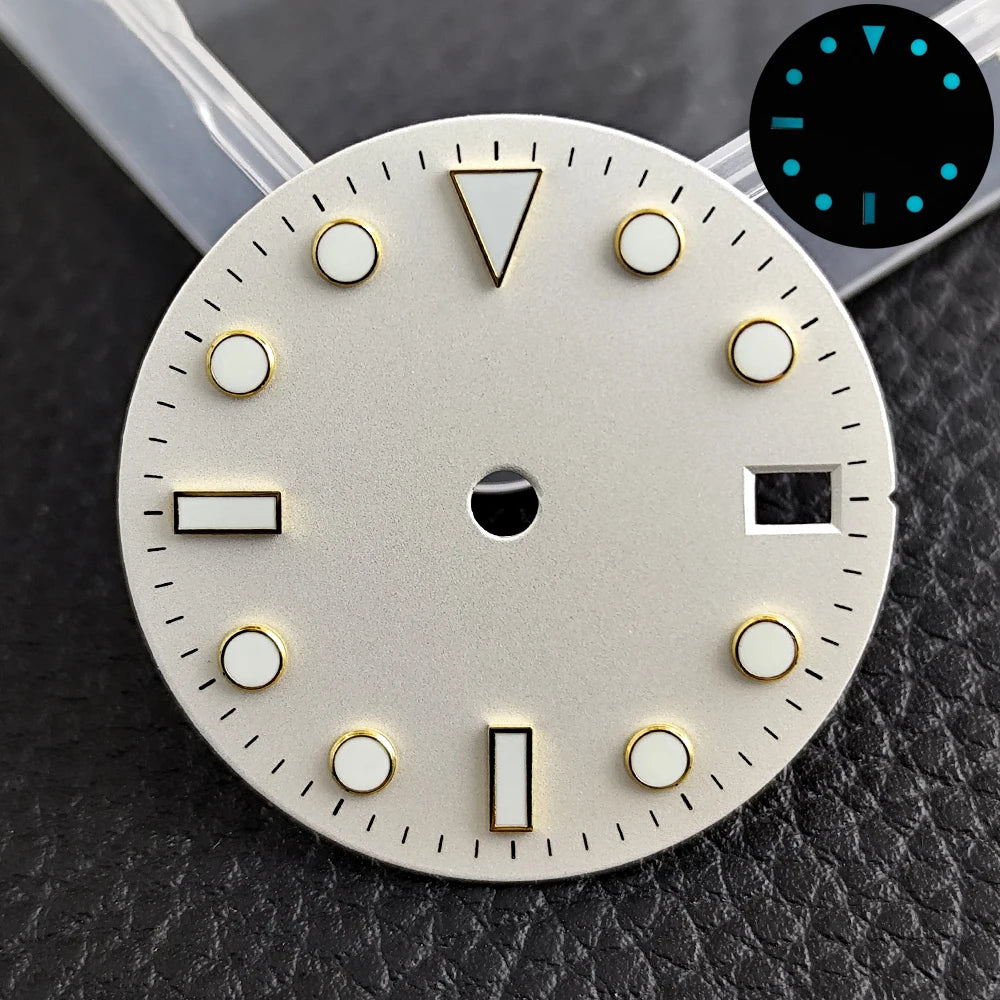 28.5mm blue lume NH35 NH34 Dial Single Calendar Submariner style with Hands Watches accessory