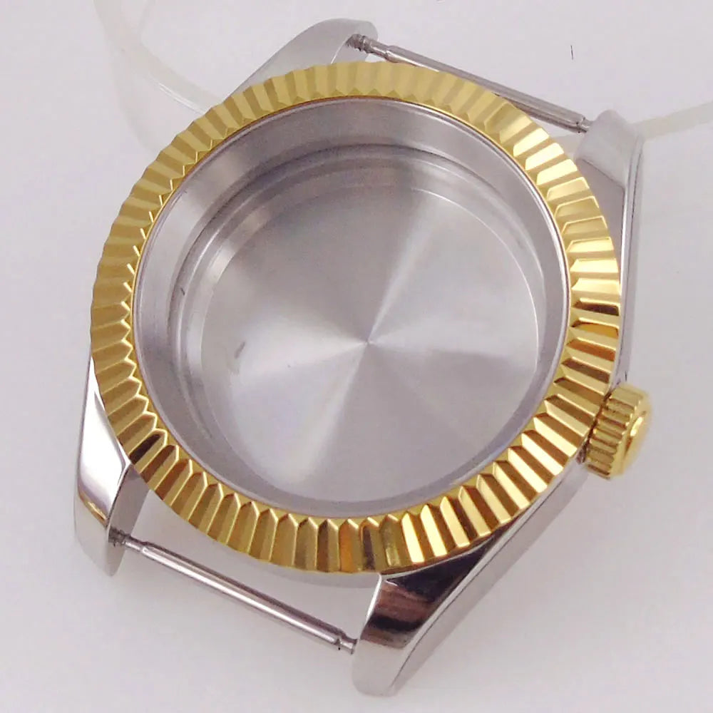 36/39mm Silver Gold Rose Gold Fluted Bezel Stainless Steel Watch Case fit NH35 NH36 4R35 4R36 ETA2824 PT5000 Movement