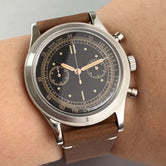 38mm Quartz Pilot Tandorio TD911 Chronograph MIYOTA OS20 Quartz Domed Sapphire Glass Retro 5Bar 2 eyes