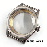 38mm Pilot Case Sapphire Glass For NH35 ETA2824 PT5000 ST2130 Mechanical 316L Stainless Steel