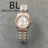 28mm Lady Watch BLIGER Luxury Two Tone Rose NH05 Automatic Watch Sapphire Diamond