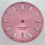 33mm AT Style Watch Dial Wristwatch Parts Sunburst Gradient Black Ocean Blue Red Dial Luminous Fits NH35 Movement 6 o'clock