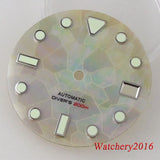 29mm Watch Parts White Blue Black Watch Dial Mother Of Pearl Fragment Pattern Fit NH35 NH36 Automatic Mens Watch Accessories